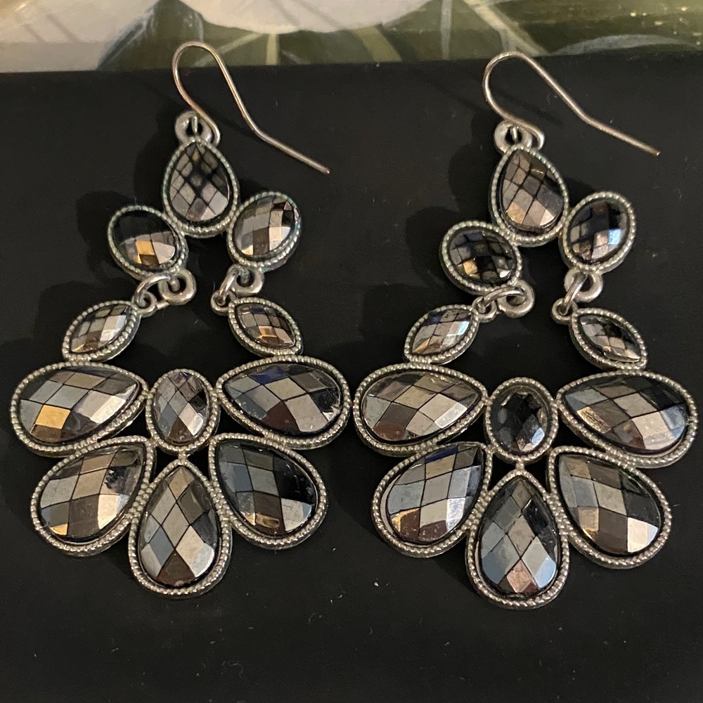 Elegant Silver Chandelier Earrings